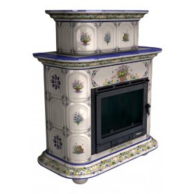 Каминная облицовка КимрПечь Прованс пристенная двухъярусная Луг