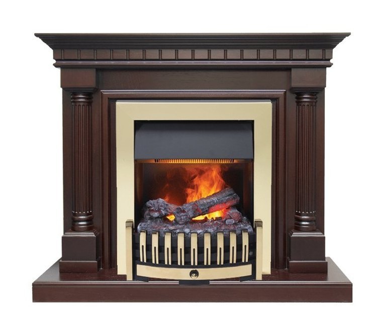 Каминокомплект Dallas - Темный дуб с очагом Danville Brass FB2