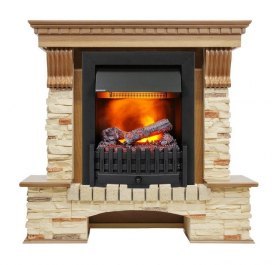 Каминокомплект Pierre Luxe - Дуб / Сланец с очагом Danville Black FB2