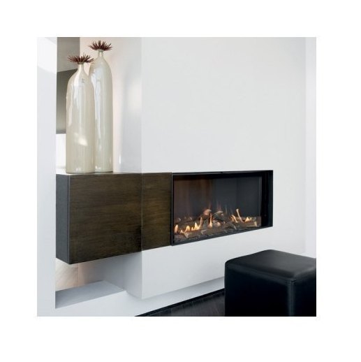 Каминная топка газовая M-Design Luna 1000 H Diamond gas, стеклянные внутренние стенки