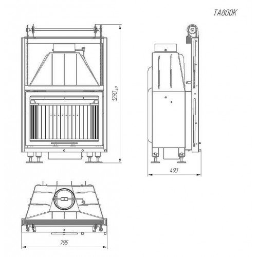 Каминная топка Экокамин Альфа 800 KB (контргруз)