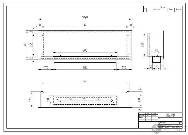 Биокамин ZeFire Flagman шлифованный 1000