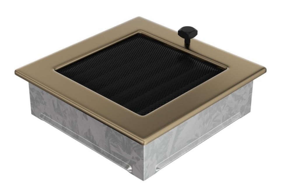 Решетка вентиляционная латунь гальваника 17х17 с жалюзи