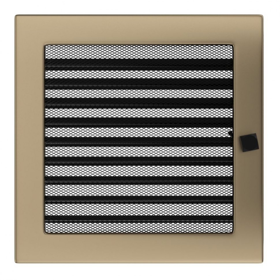 Решетка вентиляционная латунь гальваника 22х22 с жалюзи