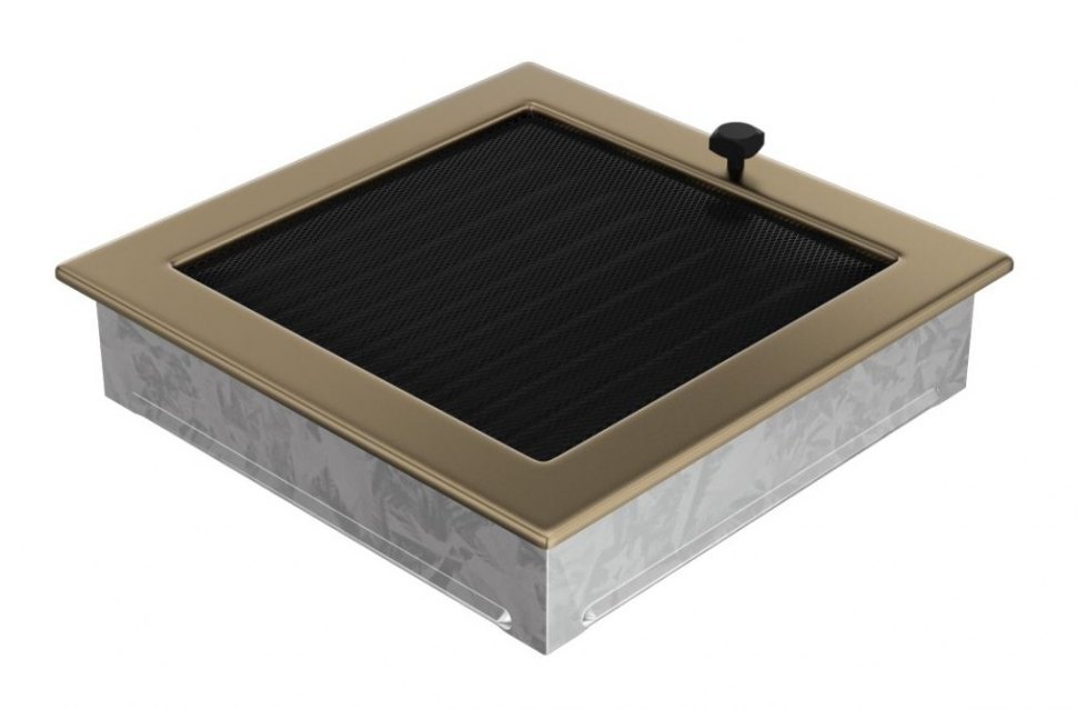 Решетка вентиляционная латунь гальваника 22х22 с жалюзи