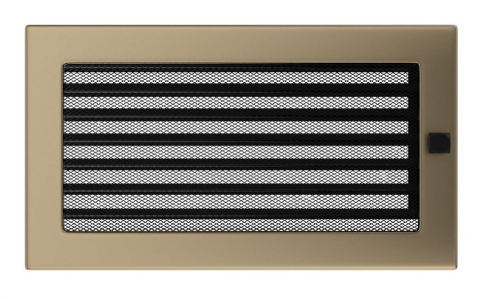 Решетка вентиляционная латунь гальваника 17х30 с жалюзи