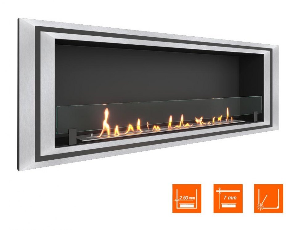 Биокамин в нишу SteelHeat LONG-D 1500 (Стекло)