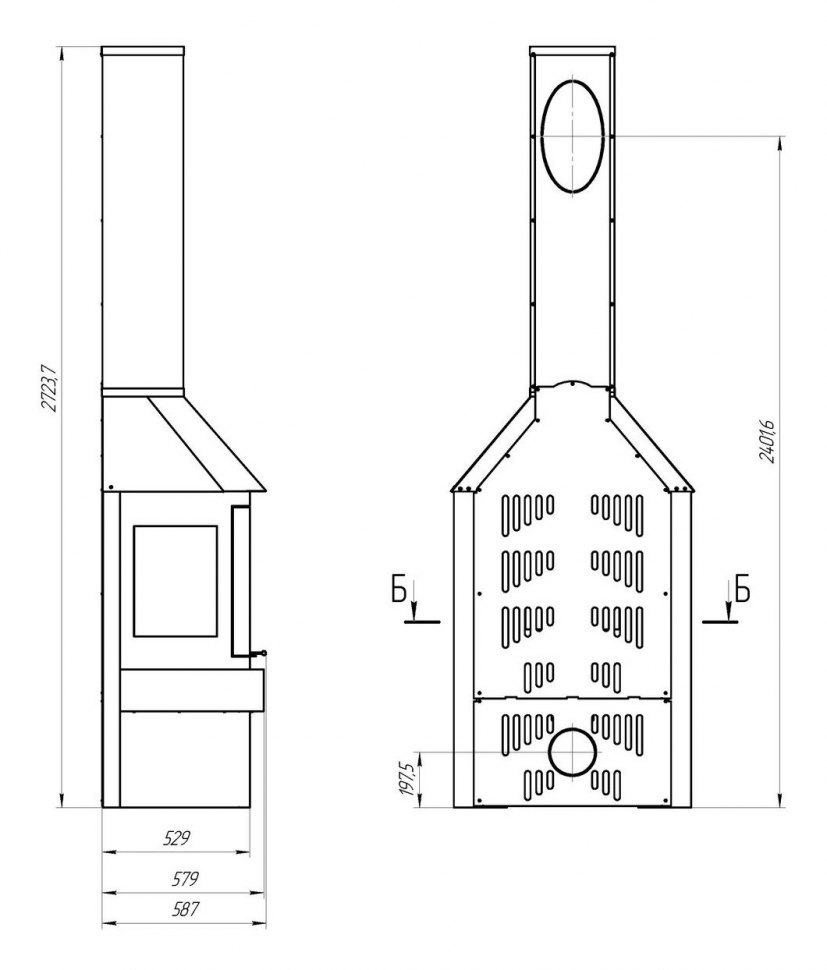 Камин ЭкоКамин Прага 3 стекла