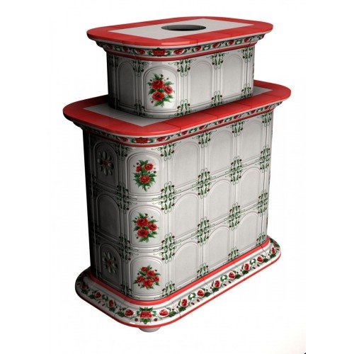 Каминная облицовка КимрПечь Прованс центральная двухъярусная Маки