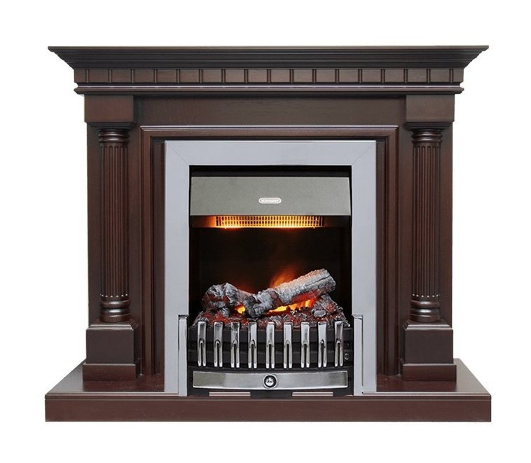 Каминокомплект Dallas - Темный дуб с очагом Danville Chrome FB2