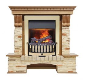Каминокомплект Pierre Luxe - Дуб / Сланец с очагом Danville Brass FB2