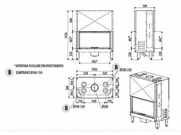 Каминная топка MCZ Plasma 95 прямое стекло