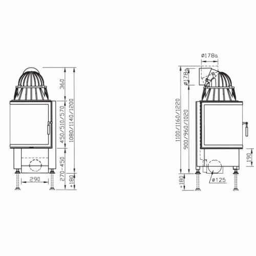 Каминная топка Schmid Ekko 45(45)57