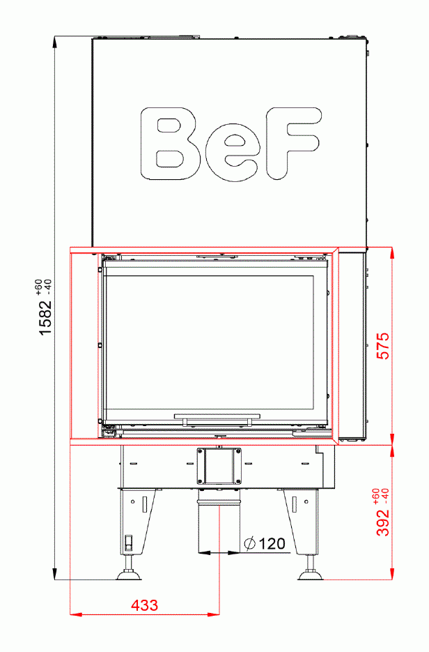 Каминная топка BeF Royal  V8 CL