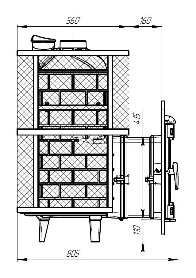 Банная печь Атмосфера XL с сеткой для камней из нержавеющей стали