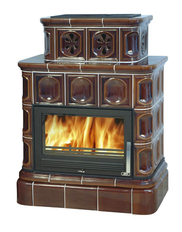 Кафельная печь-камин ABX Karelie (кафельный цоколь)