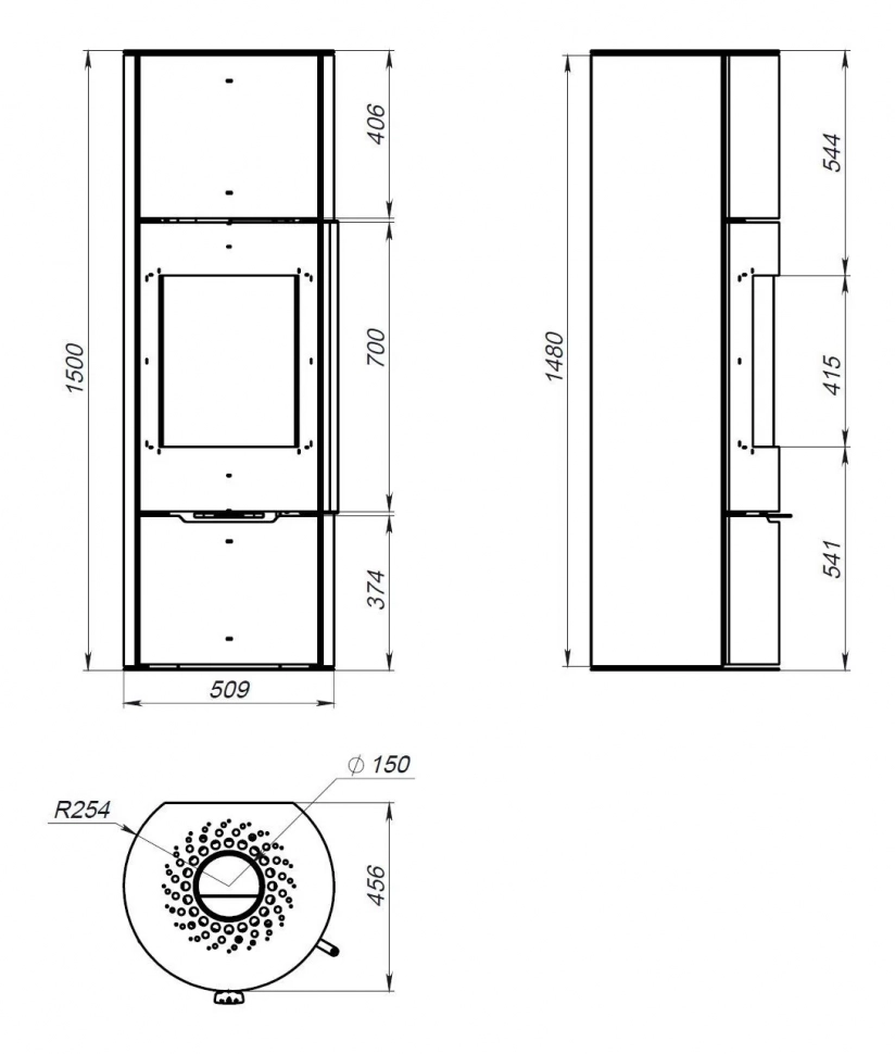 Печь-камин Астов R1 XL