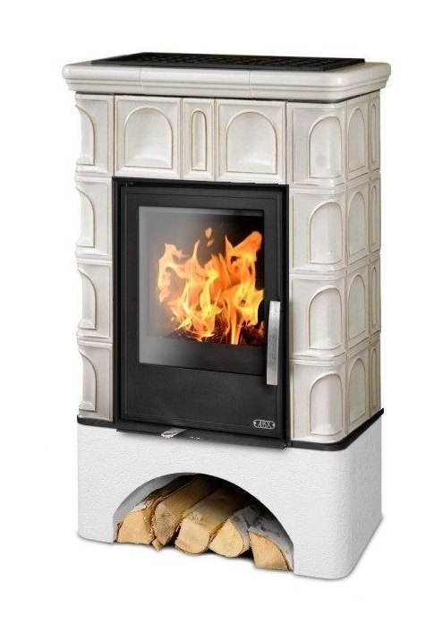 Кафельная печь-камин ABX Britania K Торф (прямой цоколь, вставка Комбо)