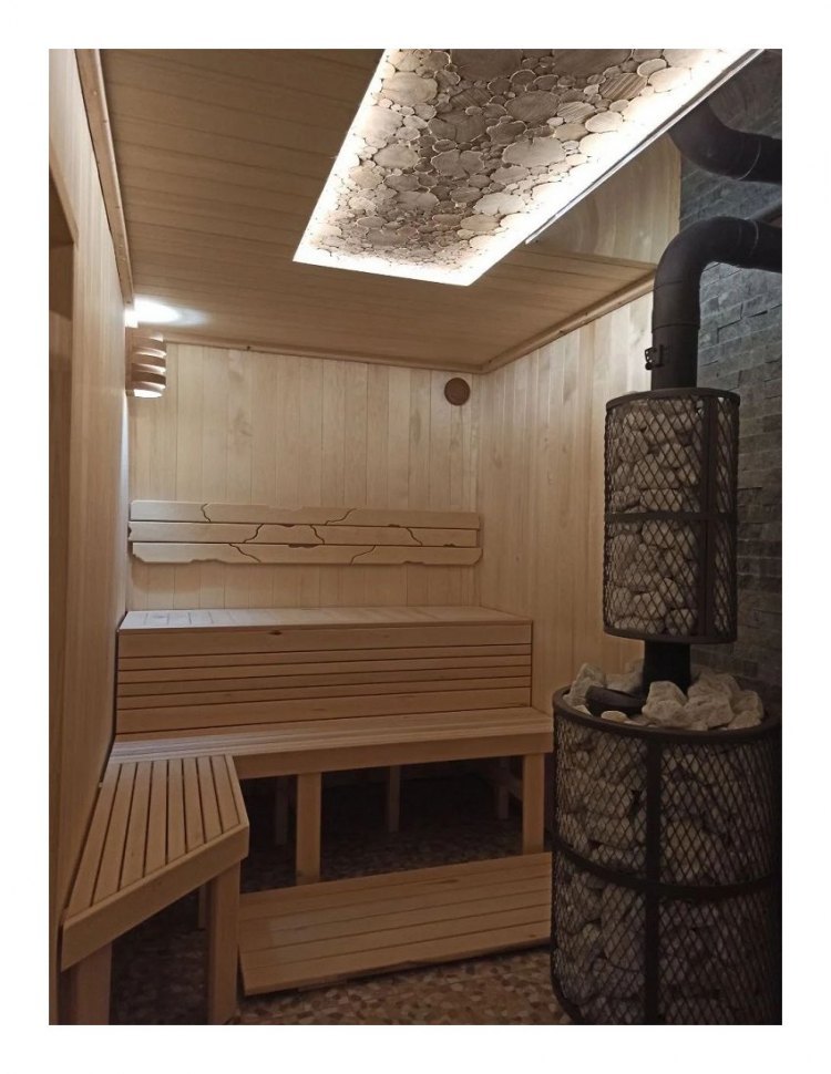 Банная печь Атмосфера XL сетка нержавейка с газовой горелкой