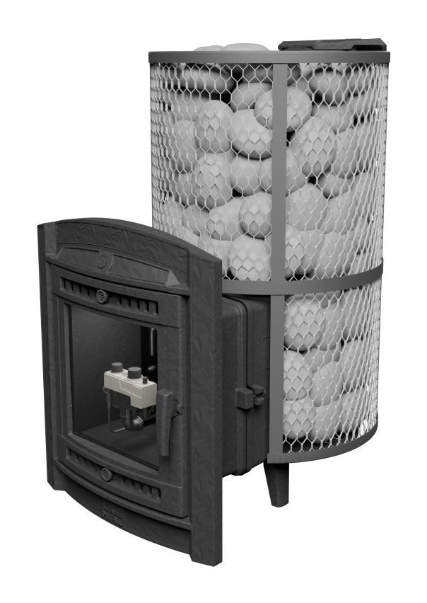 Банная печь Атмосфера XL сетка нержавейка с газовой горелкой