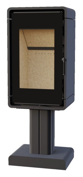 Печь-камин Астов Куб (ПК 4581) отделка металл, на ноге