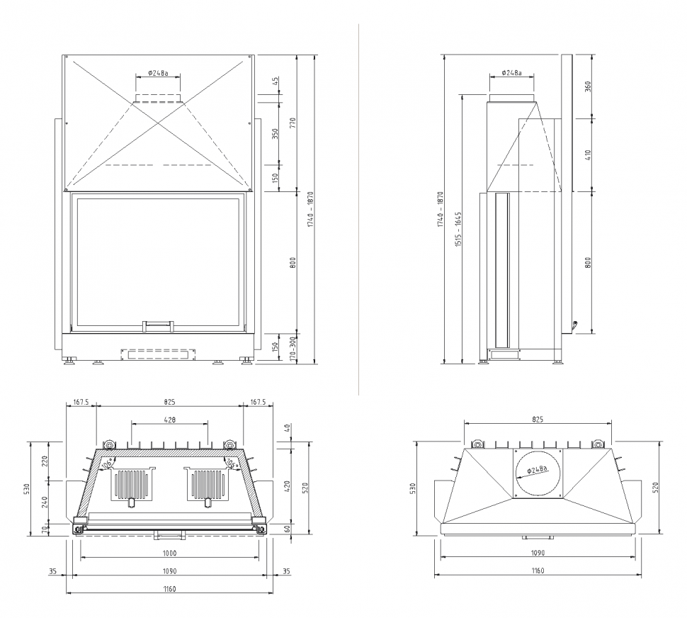 Каминная топка Schmid Lina 10080 h