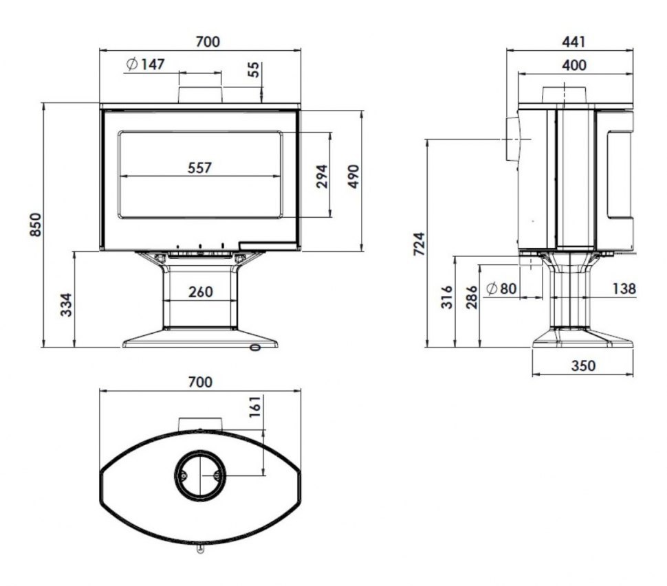 Чугунная печь камин Lacunza Tarbes