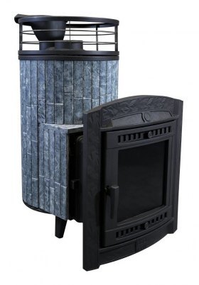 Банная печь Атмосфера L Талькохлорит ламель + сетка с Тоннелем