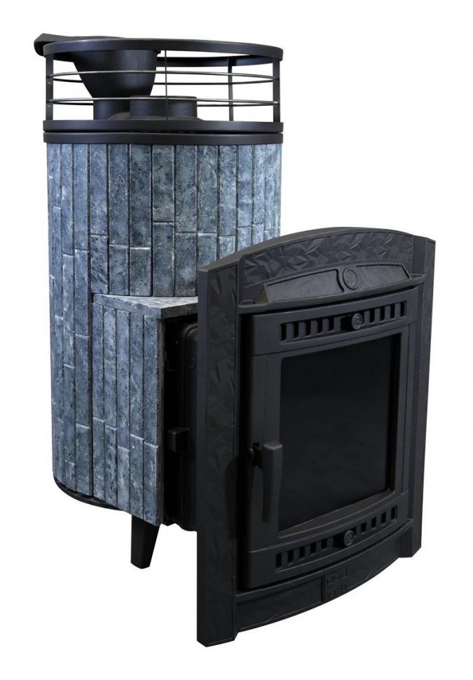 Банная печь Атмосфера L Талькохлорит ламель + сетка с Тоннелем