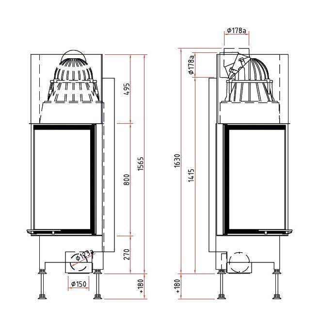 Каминная топка Schmid Ekko 45(45)80 h