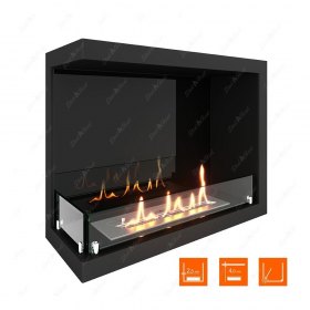 Биокамин угловой SteelHeat Leader 600 левый (Стекло + Стемалит)