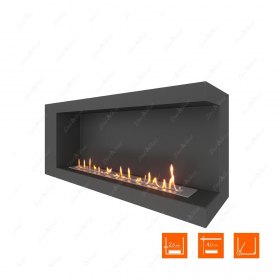 Биокамин угловой SteelHeat LONG 1200 правый (Стандарт)