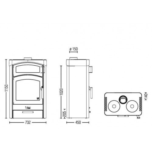 Печь-камин Austroflamm Pallas Back (сталь)