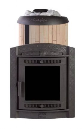 Банная печь Атмосфера L в ламелях Окаменевшее дерево