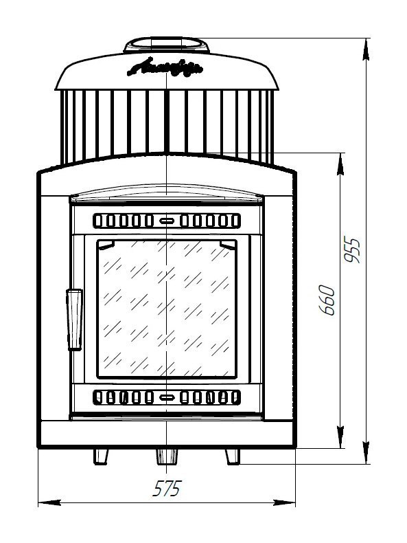 Банная печь Атмосфера L в ламелях Окаменевшее дерево