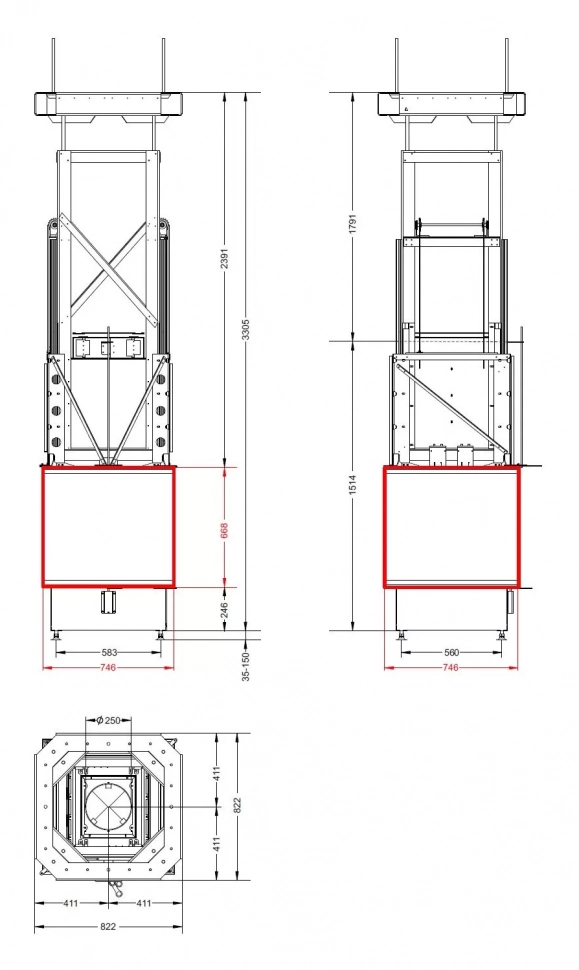 Каминная топка АСТОВ П4С 8070