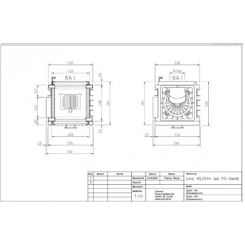 Каминная топка Schmid Lina TV 4551 h