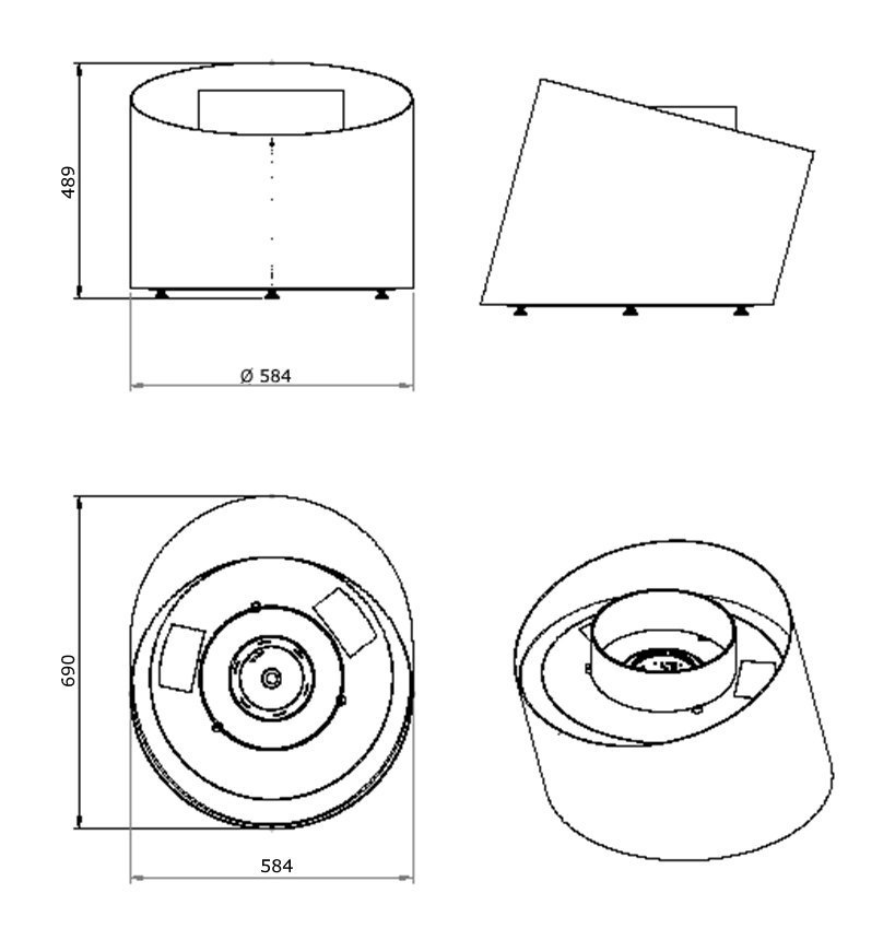 Автоматический биокамин GlammFire Контур Эво Плюс / Contour EvoPlus (с пультом ДУ)