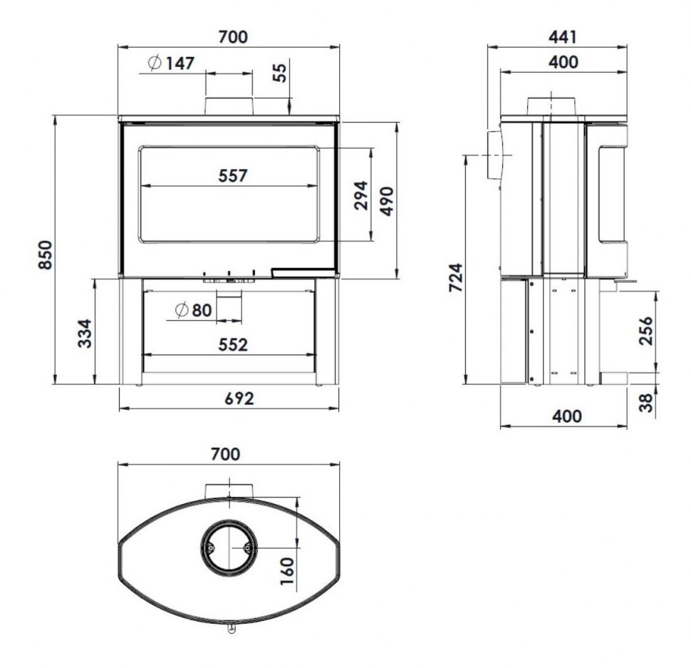 Чугунная печь камин Lacunza Bristol