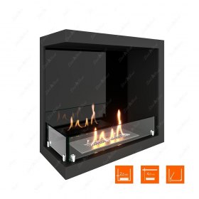 Биокамин угловой SteelHeat Leader 500 левый (Стекло + Стемалит)