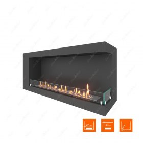 Биокамин угловой SteelHeat LONG 1200 правый (Стекло)