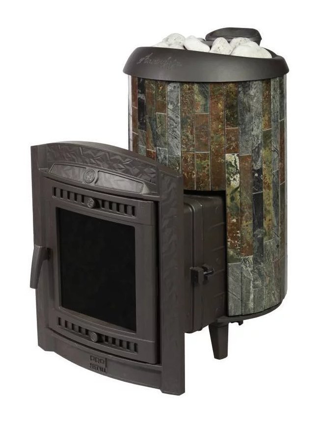 Банная печь Атмосфера L в ламелях Жадеит