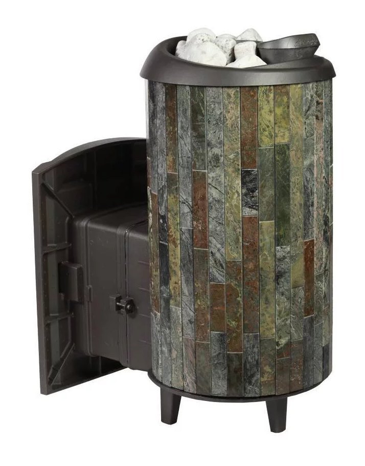 Банная печь Атмосфера L в ламелях Жадеит