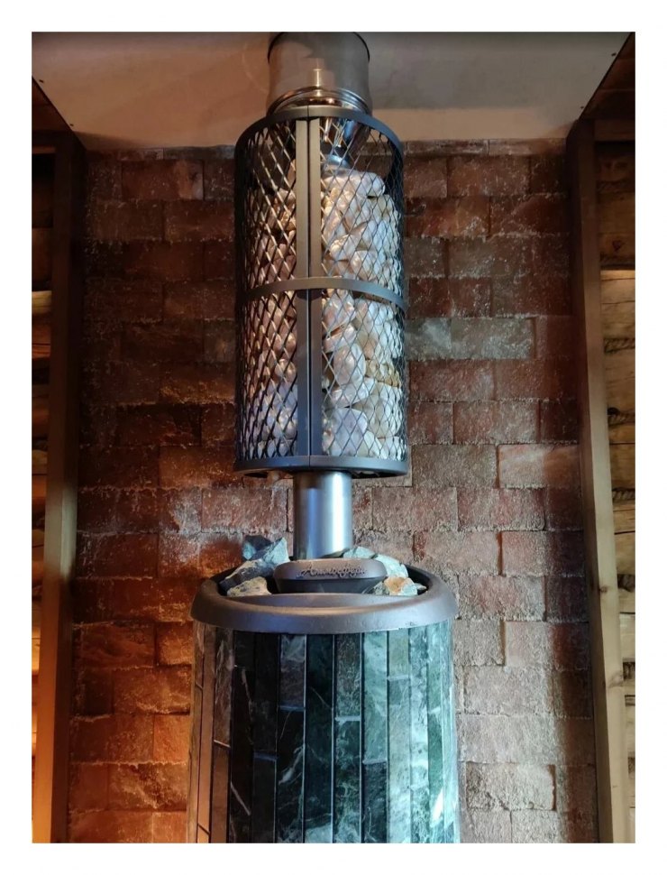 Банная печь Атмосфера L в ламелях Жадеит