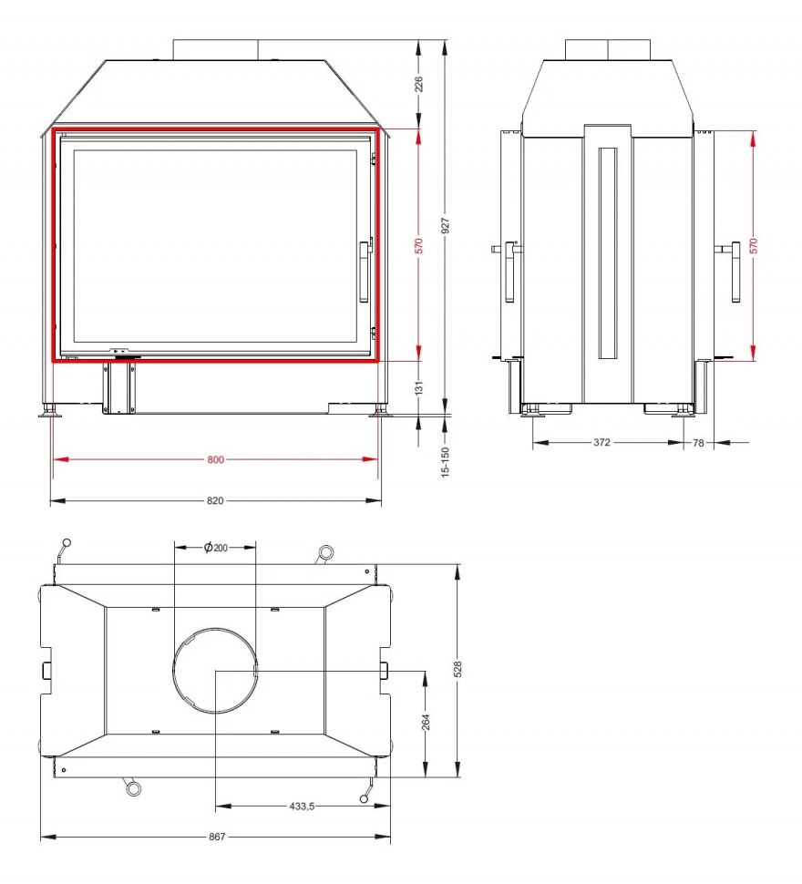 Каминная топка АСТОВ ПТ 800