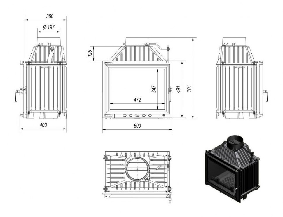 Каминная топка Kratki Maja