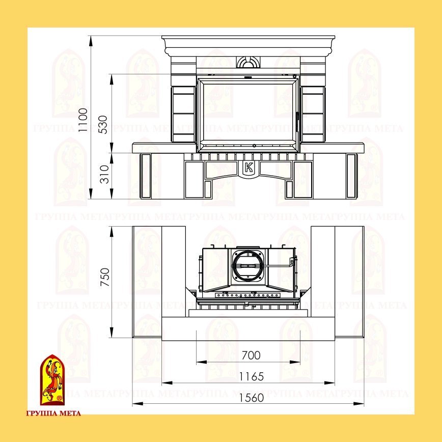 Каминная облицовка Мета Ноктюрн (Имперадор) 700