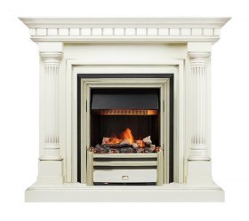 Каминокомплект Dallas - Слоновая кость с патиной с очагом Cavendish