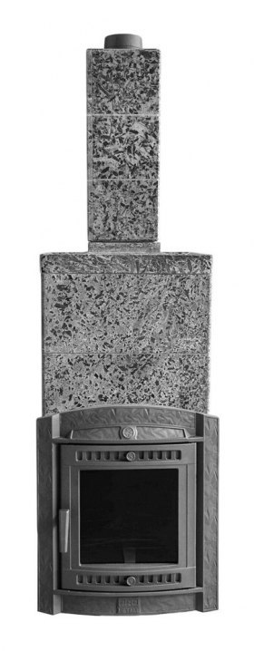 Банная печь Атмосфера XL в облицовке ИМПЕРИЯ Пироксенит Элит