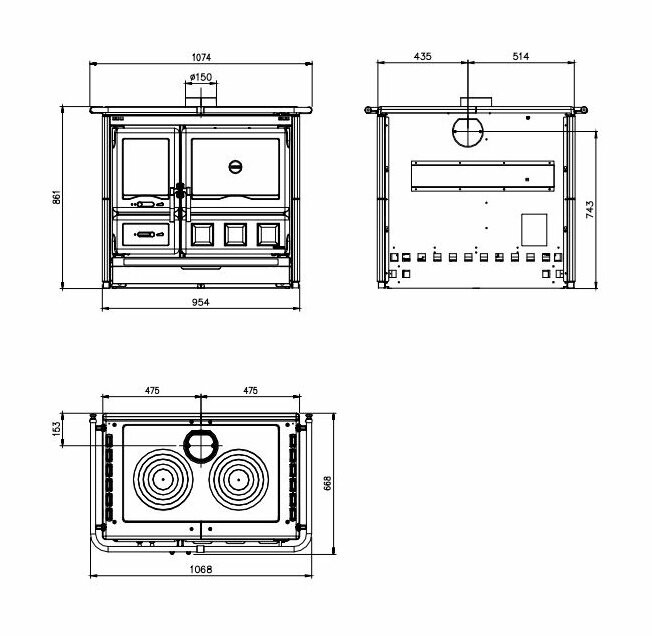 Чугунная отопительно варочная печь La Nordica Rosa XXL Maiolica